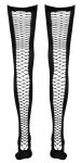 Cottelli LEGWARE Thigh-High Stockings L/XL – czarne pończochy z siateczką, silikon