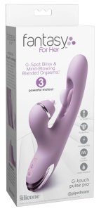 Fantasy For Her G-Touch Pulse Pro fioletowy system masażu intymnego z 3 silikonowymi końcówkami