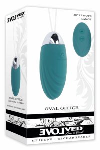 EVOLVED OVAL OFFICE bezprzewodowe jajko intymne, 12 trybów, silikon medyczny, pilot