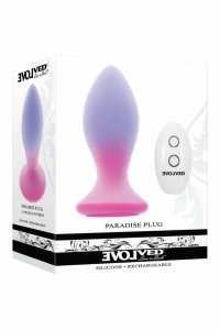 EVOLVED Paradise Plug silikonowy model z pilotem, 10 trybów, USB, transparentny design