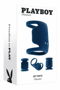 PLAYBOY Jet Pack silikonowy podwójny pierścień wibracyjny, 9 trybów, USB, czarny