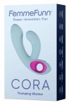 FemmeFunn Cora Light Blue – punktowy masażer z 10 trybami pulsacji i wibracji, silikon, splashproof
