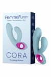 FemmeFunn Cora Light Blue – punktowy masażer z 10 trybami pulsacji i wibracji, silikon, splashproof