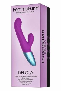 FemmeFunn Delola Purple wibrujący model z podwójną gęstością, 8 trybów, pofalowana tekstura
