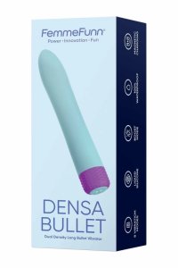 FemmeFunn Densa Bullet Light Blue – masażer intymny 19,3 cm, płynny silikon, 8 trybów, tryb Boost