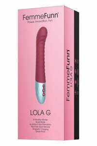FemmeFunn Lola G Maroon silikonowa maszyna intymna, 8 trybów, falista powierzchnia, Boost