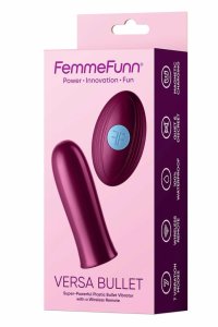 FemmeFunn Versa Bullet Dark Fuchsia – kompaktowy system wibrujący z pilotem, 7 trybów, wodoodporny