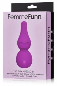 FemmeFunn Stubby Massager Purple – kompaktowy masażer osobisty, 7 trybów, wodoodporny, silikon