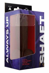 SHAFT Model A 7.5" Liquid Silicone – anatomiczny model, mahoniowy, przyssawka, Flexiskin™