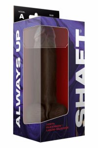 SHAFT Model A 9.5" Liquid Silicone – anatomiczny model, mahoniowy, przyssawka, Flexiskin™