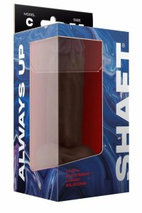 SHAFT Model C 19 cm Liquid Silicone Mahogany – anatomiczny model, przyssawka, dwukolorowa powierzchnia