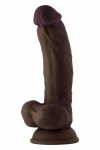 SHAFT Model C 19 cm Liquid Silicone Mahogany – anatomiczny model, przyssawka, dwukolorowa powierzchnia