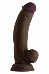 SHAFT Model C 19 cm Liquid Silicone Mahogany – anatomiczny model, przyssawka, dwukolorowa powierzchnia