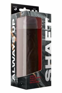 SHAFT Model J 8.5" Liquid Silicone Mahogany – anatomiczny model, dwuwarstwowy, przyssawka