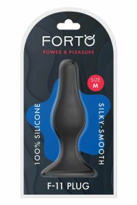 FORTO F-11 LUNGO Medium Black silikonowy model z przyssawką, średni rozmiar, czarny
