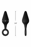 FORTO F-10 silikonowy stożkowy korek z uchwytem, czarny, Small, anatomiczny