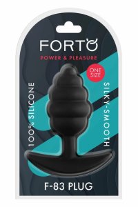 FORTO F-83 SPIR PLUG BLACK silikonowy anatomiczny korek spiralny, średni, czarny