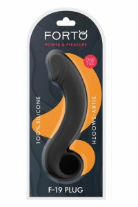 FORTO F-19 Plug Black silikonowy anatomiczny model z uchwytem, czarny