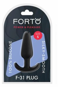 FORTO F-31 Plug Small Black silikonowy anatomiczny model z kotwicą, czarny, rozmiar S