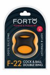 FORTO F-22 D RING Medium Black silikonowy pierścień anatomiczny, czarny, rozmiar M