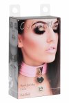 KINKY DIVA Heart Lock & Key Collar różowo-złoty, regulowany kołnierz 43,5 cm