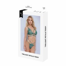 BACI LINGERIE Twilight Petals Teddy zielony S/M – kwiatowy motyw, anatomiczny kroj
