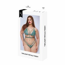 Baci Lingerie Twilight Petals Teddy zielony koronkowy QS – florystyczny motyw, Queen Size