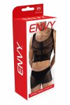 ENVY FISHNET ARMOR 2 Piece Set Black OS – sportowy komplet siateczkowy, crop top i szorty, czarny