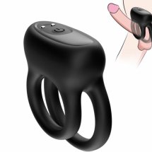 ARMONY Wibrator dwupierścieniowy czarny, silikon medyczny, 9 trybów, USB, zanurzalny