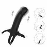 ARMONY Dildo z pierścieniem i pilotem, silikon medyczny, 9 trybów, czarne