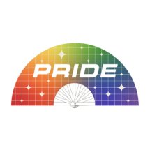Pride Fan 64 cm – dekoracyjny wachlarz z napisem PRIDE, lekki, solidny