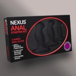 Nexus Anal Starter Kit – zestaw silikonowych plugów, 3 rozmiary, anatomiczny kształt