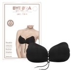 Bye Bra Lace-It Bra B Black – samonośny biustonosz z wiązaniem, czarny, bezszwowy, 25 użyć