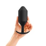 b-Vibe Snug Plug 6 Black – anatomiczny model silikonowy 515g, szeroka podstawa, 16 cm