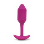 b-Vibe Vibrating Snug Plug 2 Rose – silikonowy korek wibrujący, 112g, 6 wzorów pracy