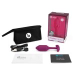 b-Vibe Vibrating Snug Plug 2 Rose – silikonowy korek wibrujący, 112g, 6 wzorów pracy