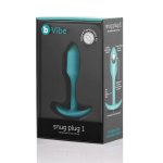 b-Vibe Snug Plug 1 Mint – silikonowy model anatomiczny, 54g, mięta, ergonomiczny