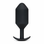 b-Vibe Snug Plug 7 Black – anatomiczny model silikonowy, 600g, szeroka podstawa