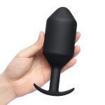 b-Vibe Snug Plug 7 Black – anatomiczny model silikonowy, 600g, szeroka podstawa