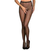 Obsessive S233 Rajstopy z wycięciem z tyłu, siateczkowy wzór Multistretch S/M/L