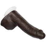 Doc Johnson Marcus 22 cm – model wibrujący z przyssawką, Sil-a-Gel, ciemny brąz