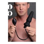 XR Brands Ass-Pand – Duży nadmuchiwany model silikonowy z pompką, czarny