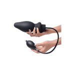 XR Brands Ass-Pand – Duży nadmuchiwany model silikonowy z pompką, czarny
