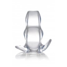 XR Brands Clear View Hollow – Duży korek analny przezroczysty TPE, otwarta konstrukcja