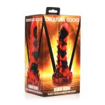 XR Brands Demon Dragon – silikonowa forma anatomiczna, czerwono-czarna, przyssawka, fantasy