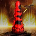 XR Brands Demon Dragon – silikonowa forma anatomiczna, czerwono-czarna, przyssawka, fantasy