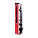 XR Brands Spiralne kulki elastyczne 8-elementowe, 48 cm, czarne, podstawa z przyssawką