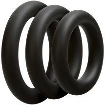 Doc Johnson OptiMALE Thick zestaw silikonowych pierścieni, 3 rozmiary, czarne