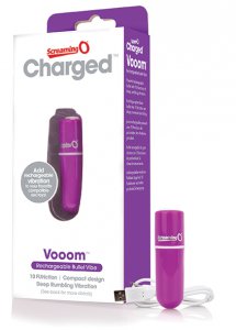 Sexshop - The Screaming O Charged Vooom Bullet Vibe  Fioletowy - Podręczny wibrator pocisk - online