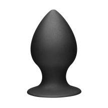 XR Brands Korek anatomiczny silikonowy XL, szeroka podstawa – czarny, medyczny silikon, ergonomiczny